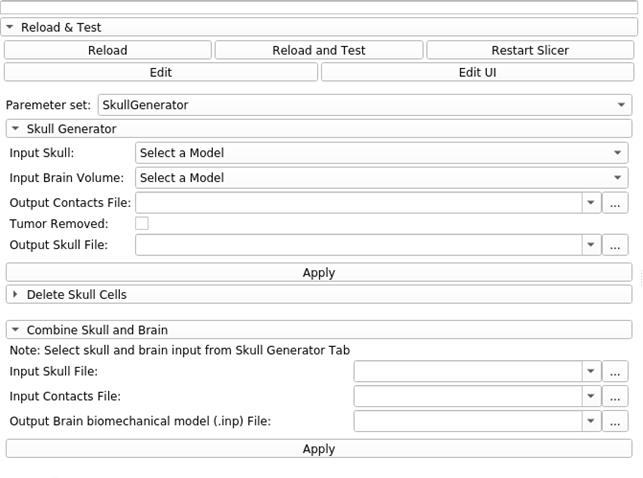 Skull generator module within 3D Slicer.